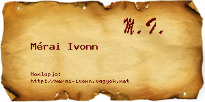 Mérai Ivonn névjegykártya